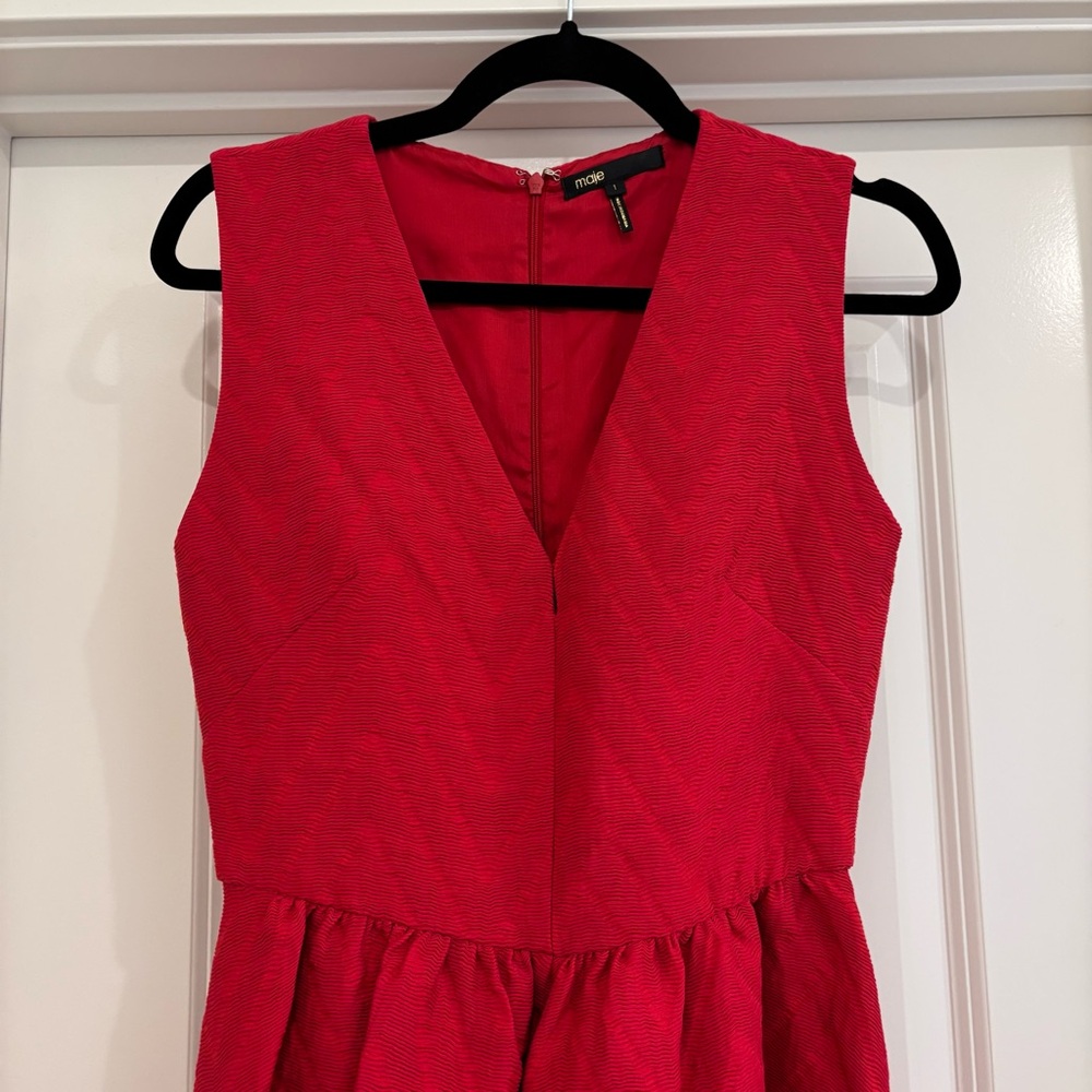 Maje Red Textured Dress - Picture 2 of 8